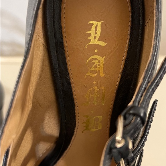 L.A.M.B. Black Strappy High Heels - Picture 10 of 15